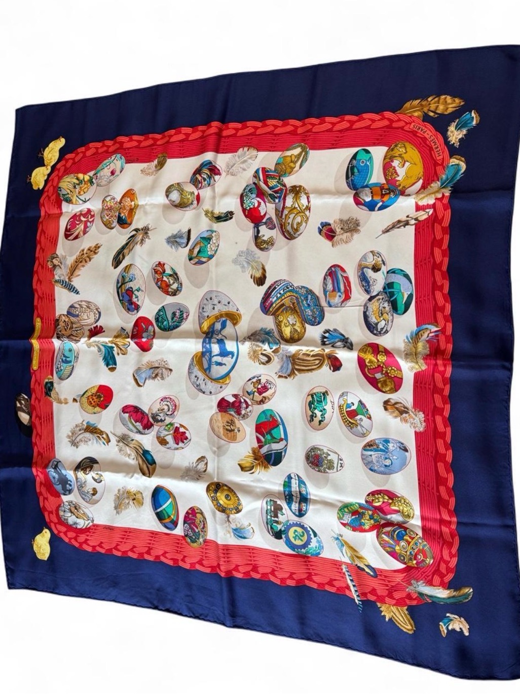 Herms "Les Oufs" ("The Eggs") 90cm Silk Scarf